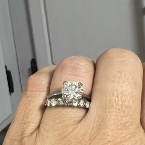 Flawless Moissanite ring and band